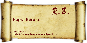 Rupa Bence névjegykártya